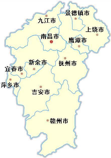 江西省地图各市县详细图片